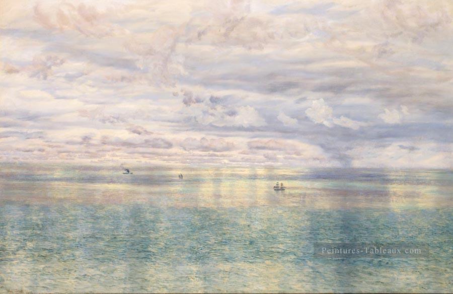 La mer de Sicile De la falaise de Taormina paysage marin Brett John Peintures à l'huile